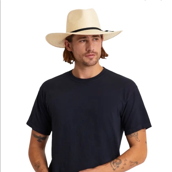 BRIXTON Ashley Unisex Fedora Wide Brim Straw Summer Hat Size OS in Natural - Picture 3 of 8